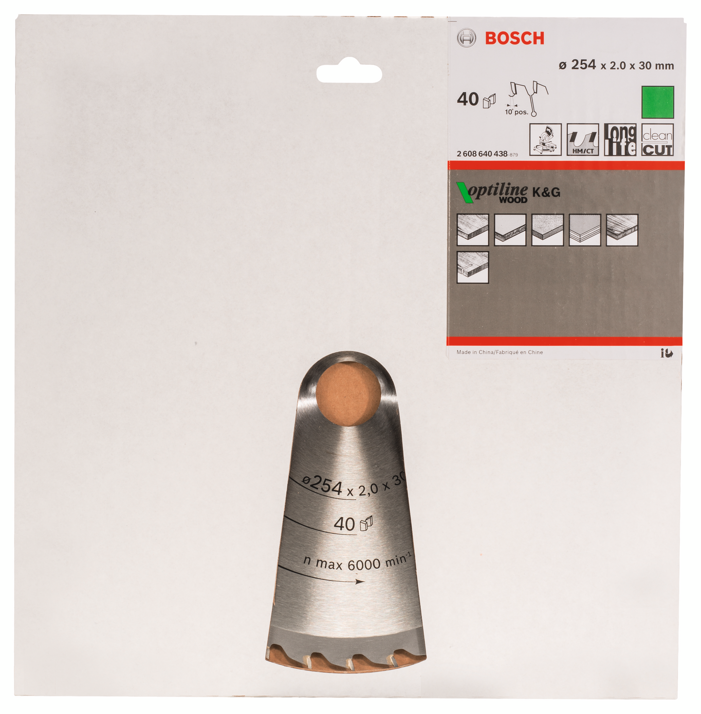 CIRKELSÅGKLINGA BOSCH PLUS10 TRÄ 254X2X30MM 40T