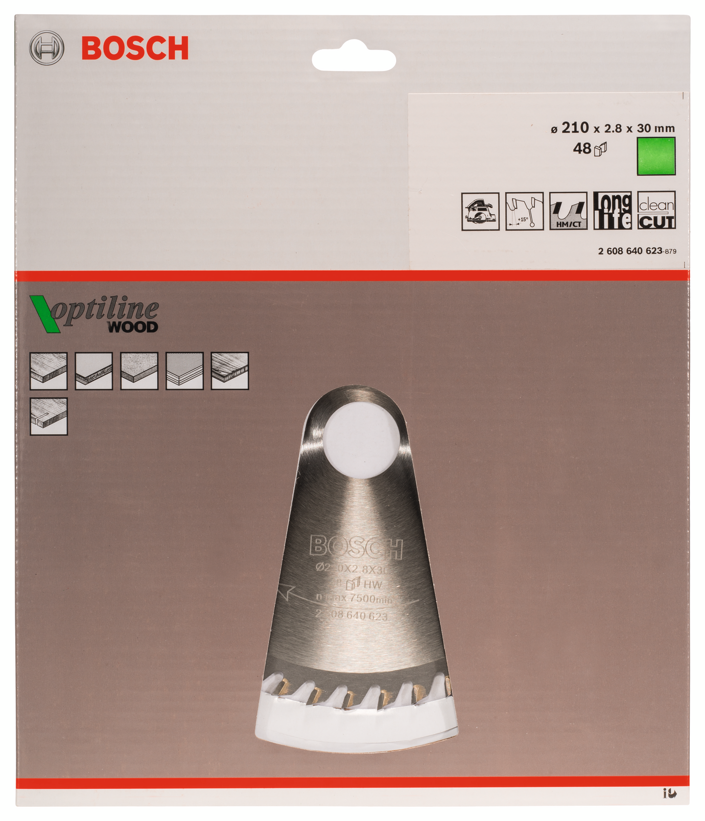 CIRKELSÅGKLINGA BOSCH OPTILINE 210X30MM T48