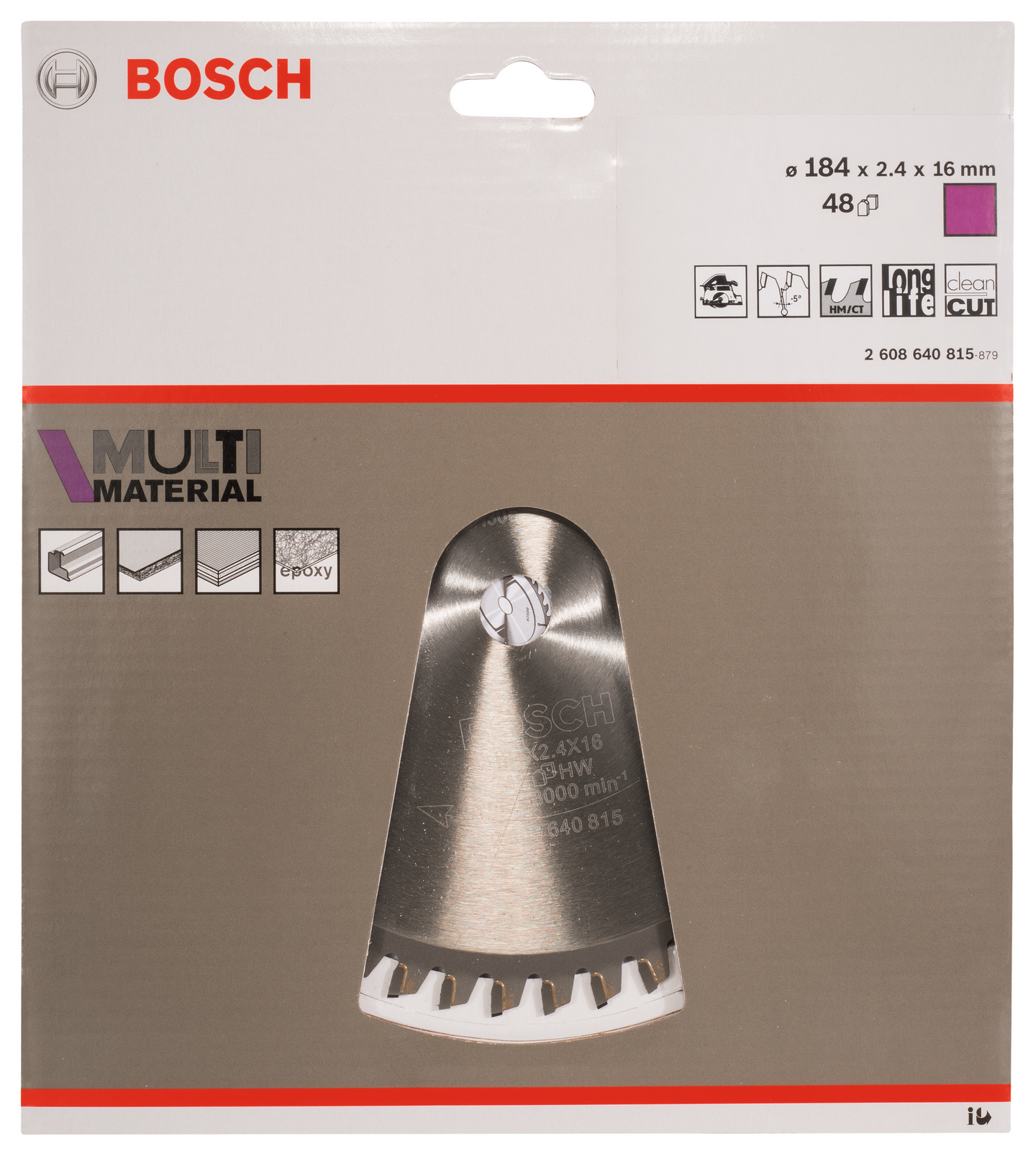Pyörösahanterä Bosch Multi Material 184x16x2,4mm Z48
