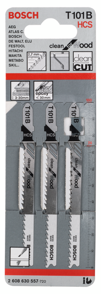 Pistosahanterä Bosch T 101 B 3kpl puu