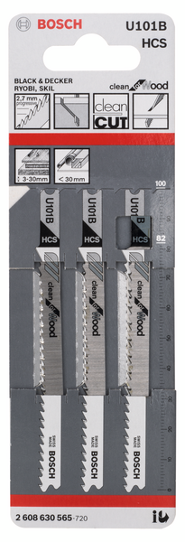 Pistosahanterä Bosch U 101 B 3kpl puu
