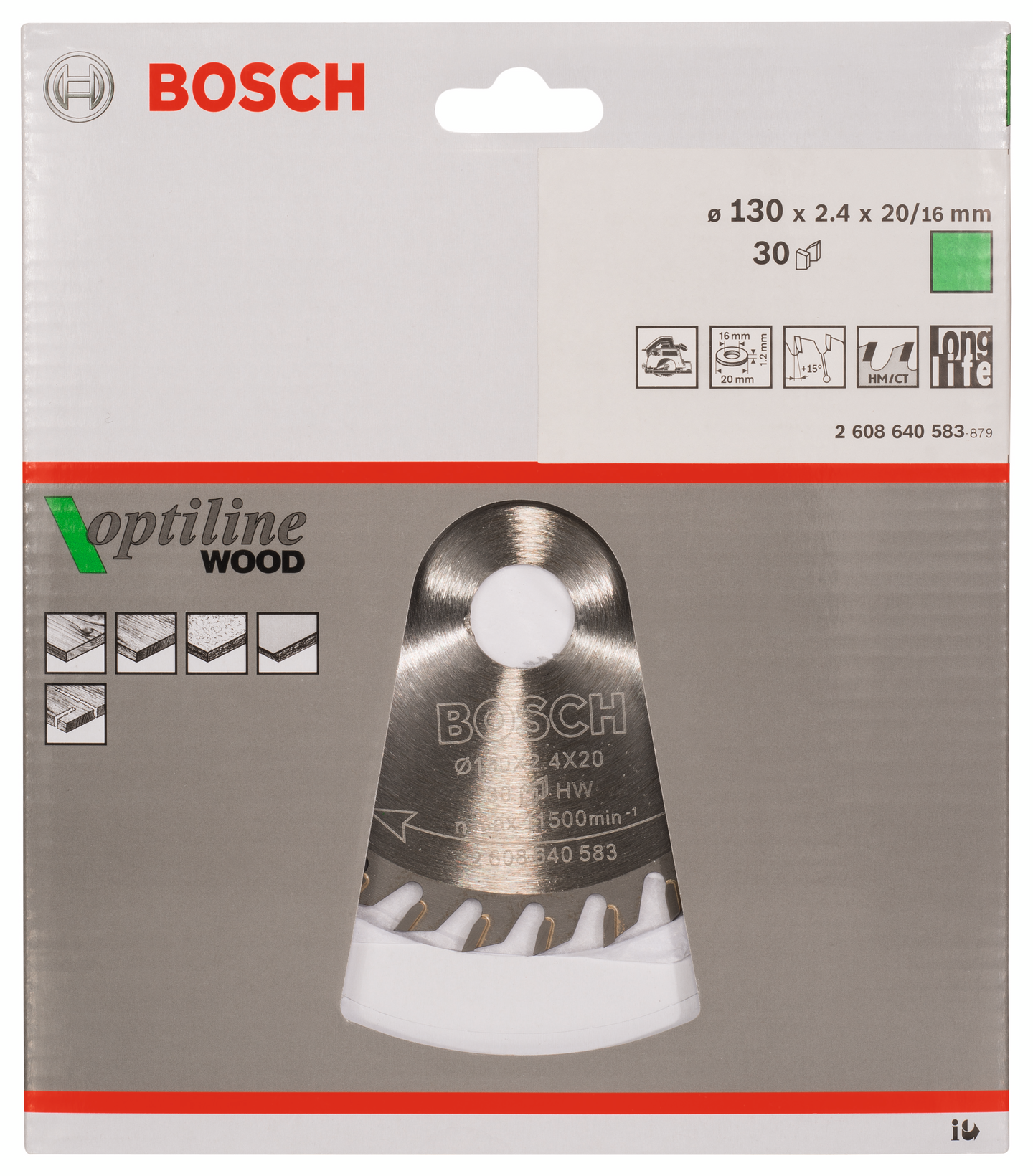 CIRKELSÅGKLINGA BOSCH OPTILINE 130X16MM T30