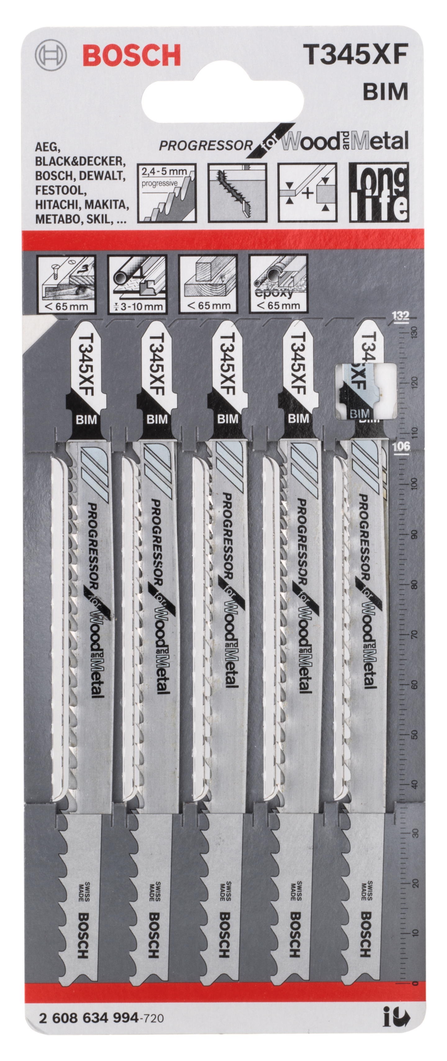 STICKSÅGBLAD BOSCH T345XF PROG 5ST