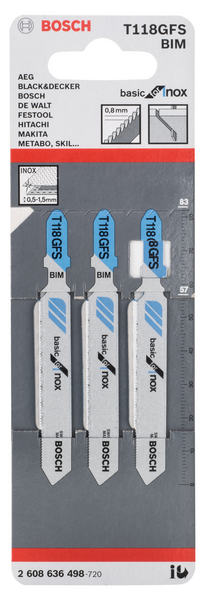 STICKSÅGBLAD BOSCH T118GFS FÖR INOX 3ST