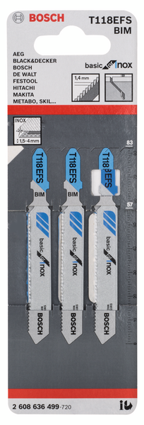 STICKSÅGBLAD BOSCH T118EFS FÖR INOX 3ST