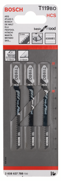 STICKSÅGBLAD BOSCH T119BO TRÄ 3P