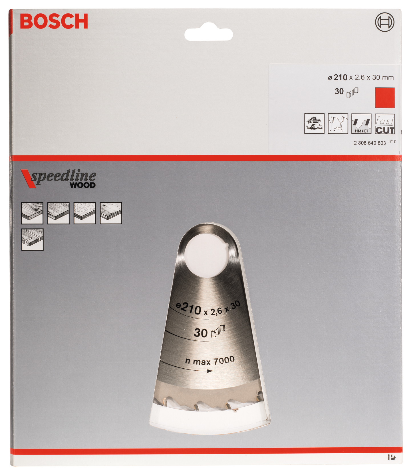 CIRKELSÅGKLINGA BOSCH SPEEDL W 210X30X2,6MM 30T