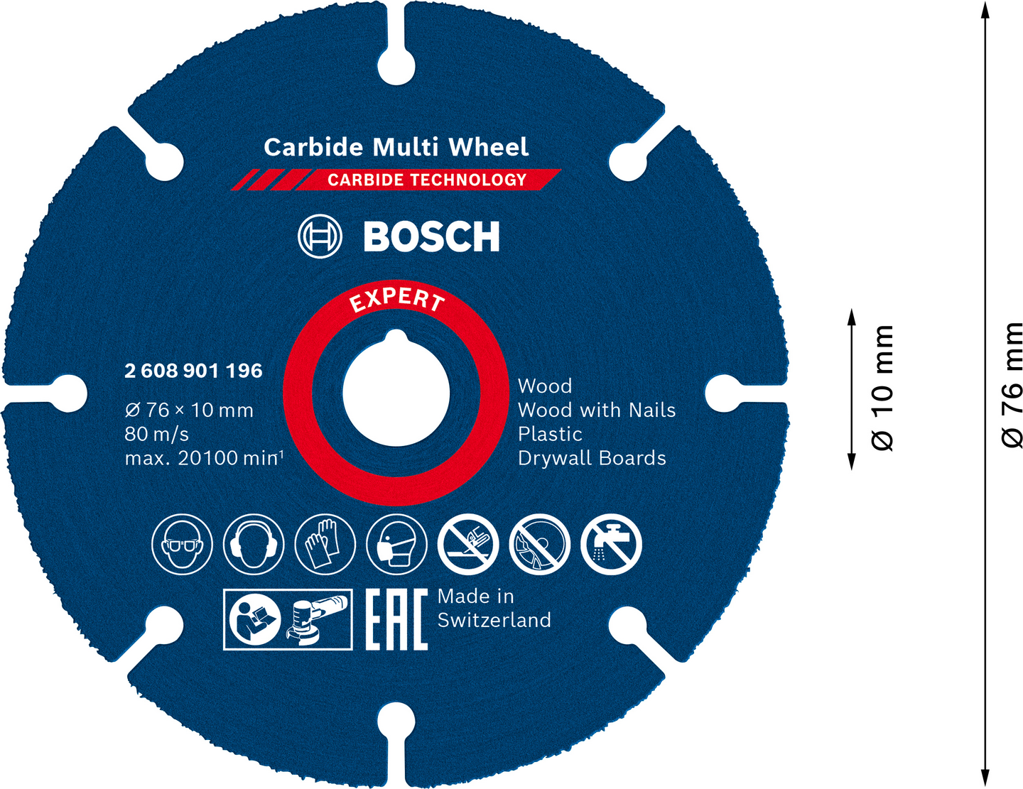 KAPSKIVA BOSCH MULTIWHEEL HM 76X10MM