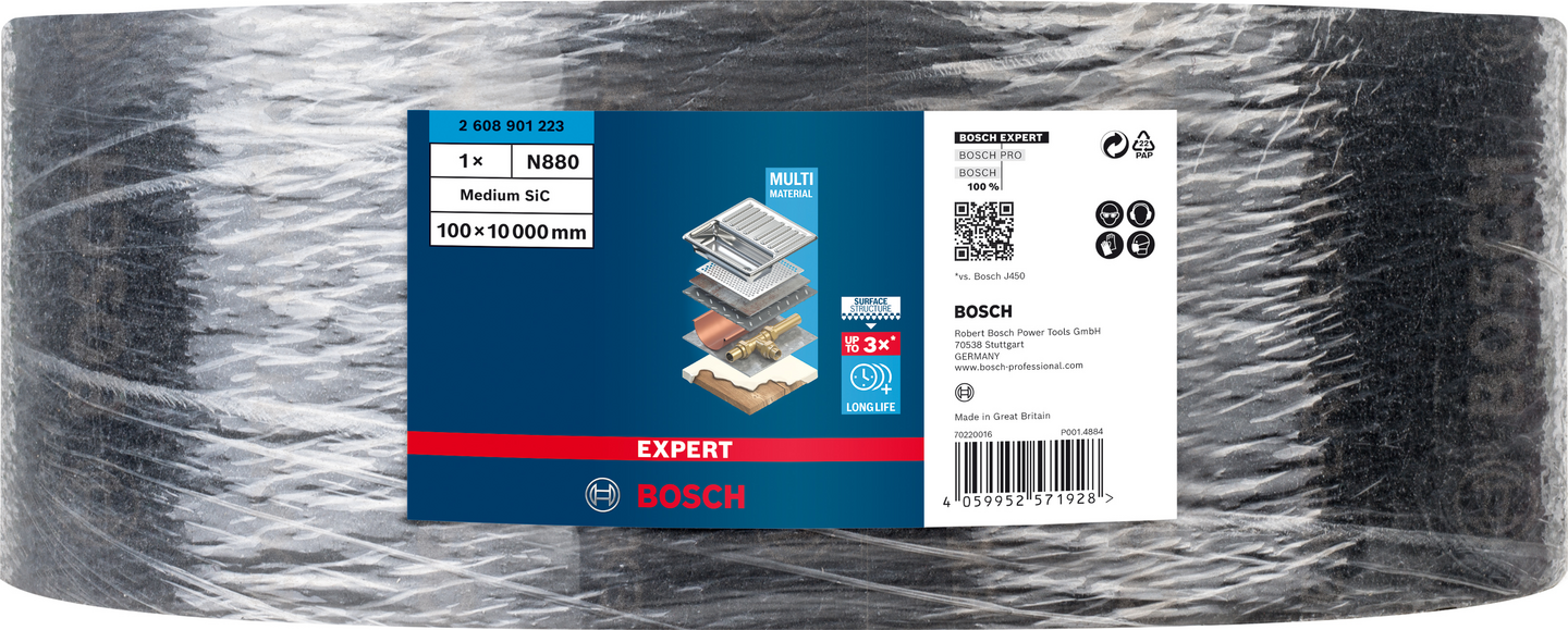 SLIPFLEECE BOSCH SIC SVART MEDIUM 100MM 10M