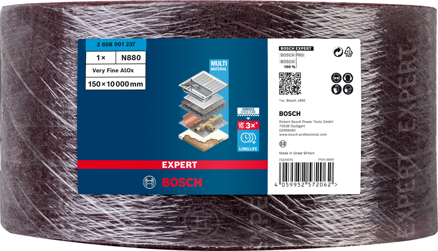 Karhunkielirulla käsinhiontaan Bosch EXPERT N880, 150 mm x 10m, erittäin hieno A