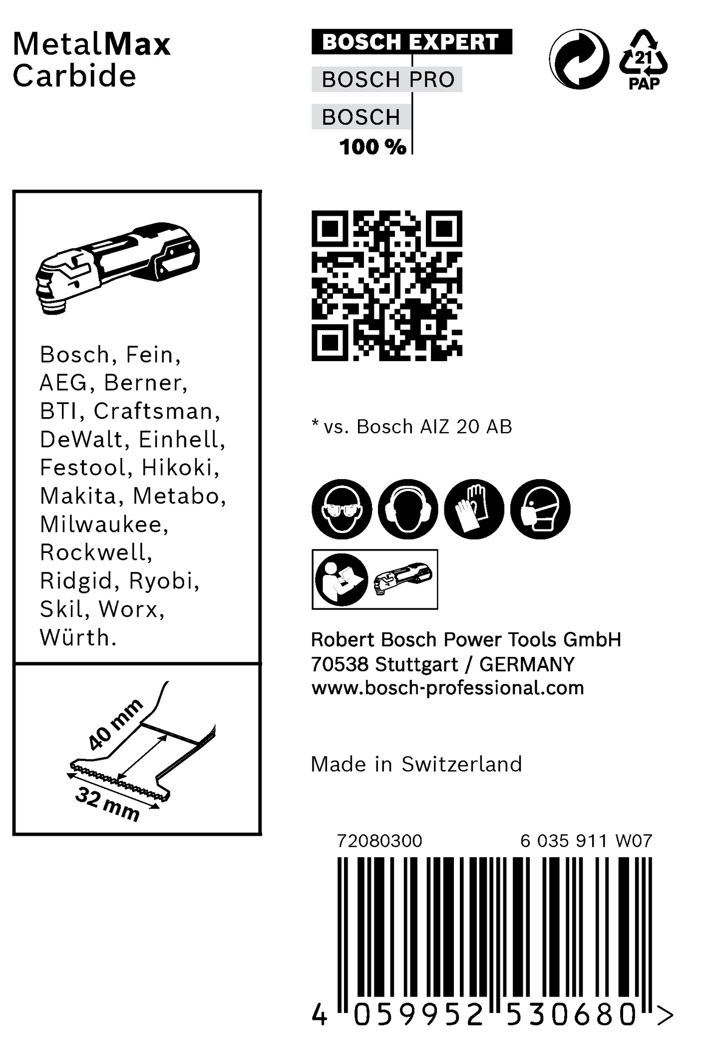 SÅGBLAD BOSCH AIZ32AT METALLMAX 10ST