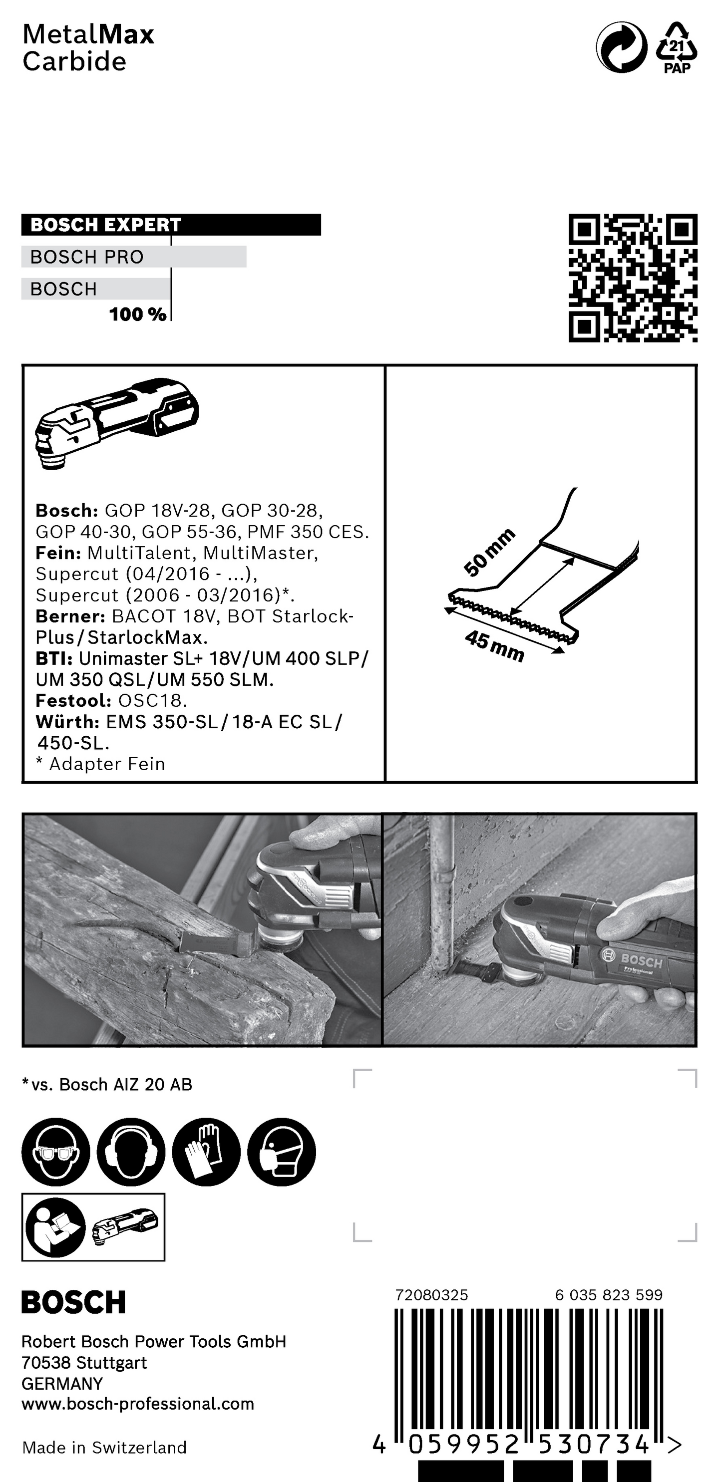 SÅGBLAD BOSCH PAIZ45AT METALMAX