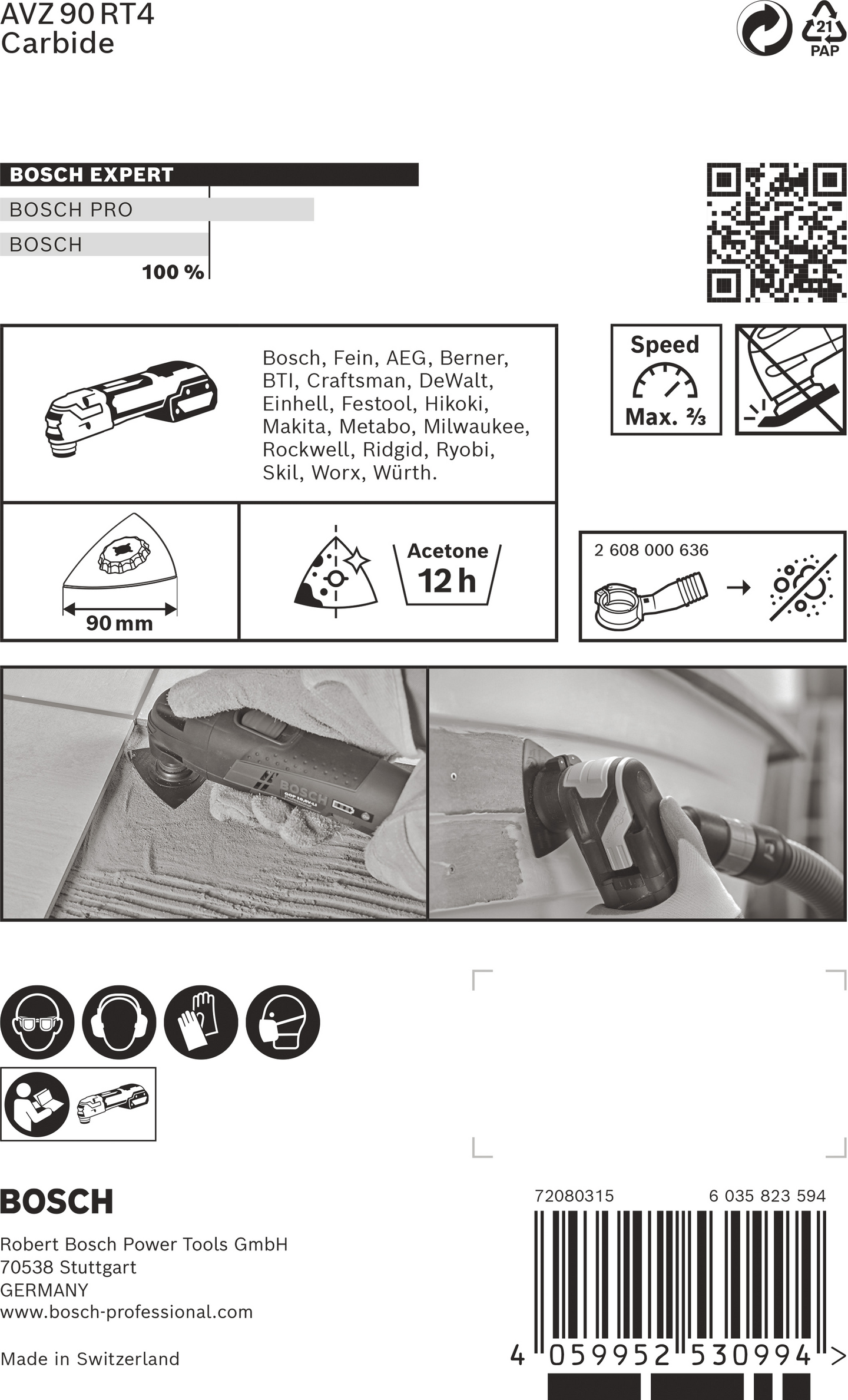 SLIPPLATTA BOSCH AVZ90RT4 K40 90MM