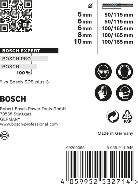 HAMMARBORRSET BOSCH PLUS-7X 5-10MM 5ST