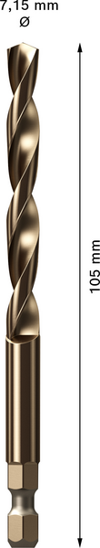 BORR BOSCH POWERCHANGE HSS-CO 7,15X105MM