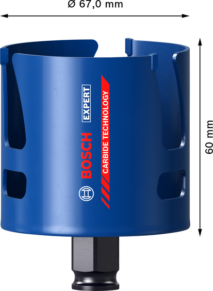Reikäsaha Bosch EXPERT Construction Material, 67 x 60 mm