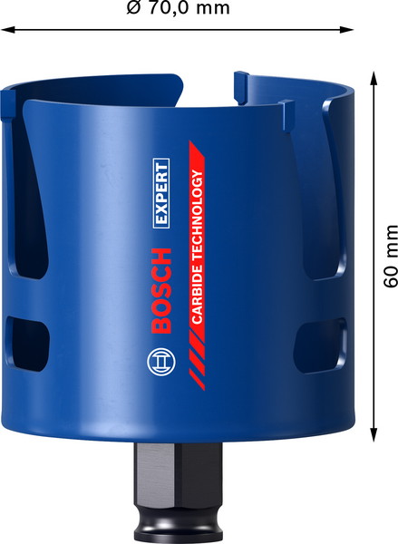 Reikäsaha Bosch EXPERT Construction Material, 70 x 60 mm