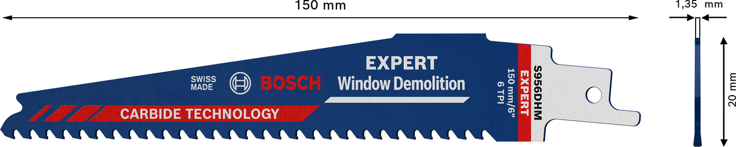 Puukkosahanterä Bosch EXPERT 'Window Demolition' S 956 DHM, 1 kpl