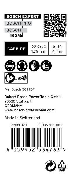 Puukkosahanterä Bosch EXPERT 'Window Demolition' S 956 DHM, 10 kpl
