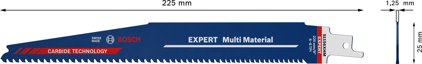 Puukkosahanterä Bosch EXPERT 'Multi Material' S 1156 XHM, 3 kpl