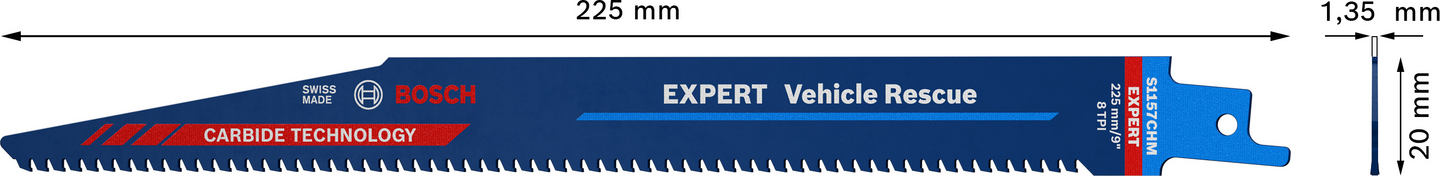 Puukkosahanterä Bosch EXPERT 'Vehicle Rescue' S 1157 CHM, 3 kpl