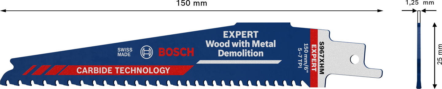 Puukkosahanterä Bosch EXPERT 'Wood with Metal Demolition' S 967 XHM, 10 kpl