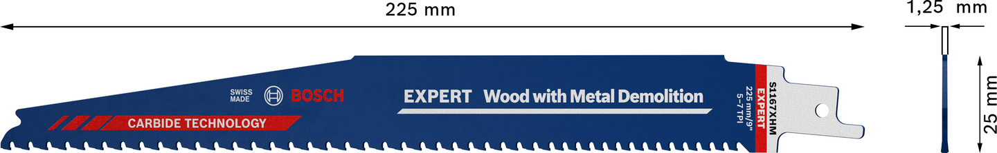 Puukkosahanterä Bosch EXPERT 'Wood with Metal Demolition' S 1167 XHM, 10 kpl