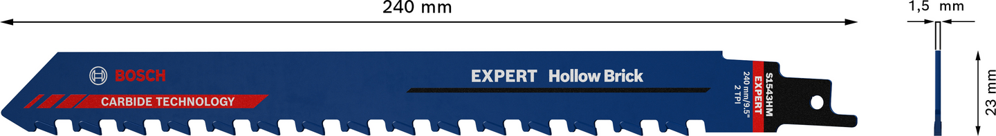 Puukkosahanterä Bosch EXPERT 'Hollow Brick' S 1543 HM, 3 kpl
