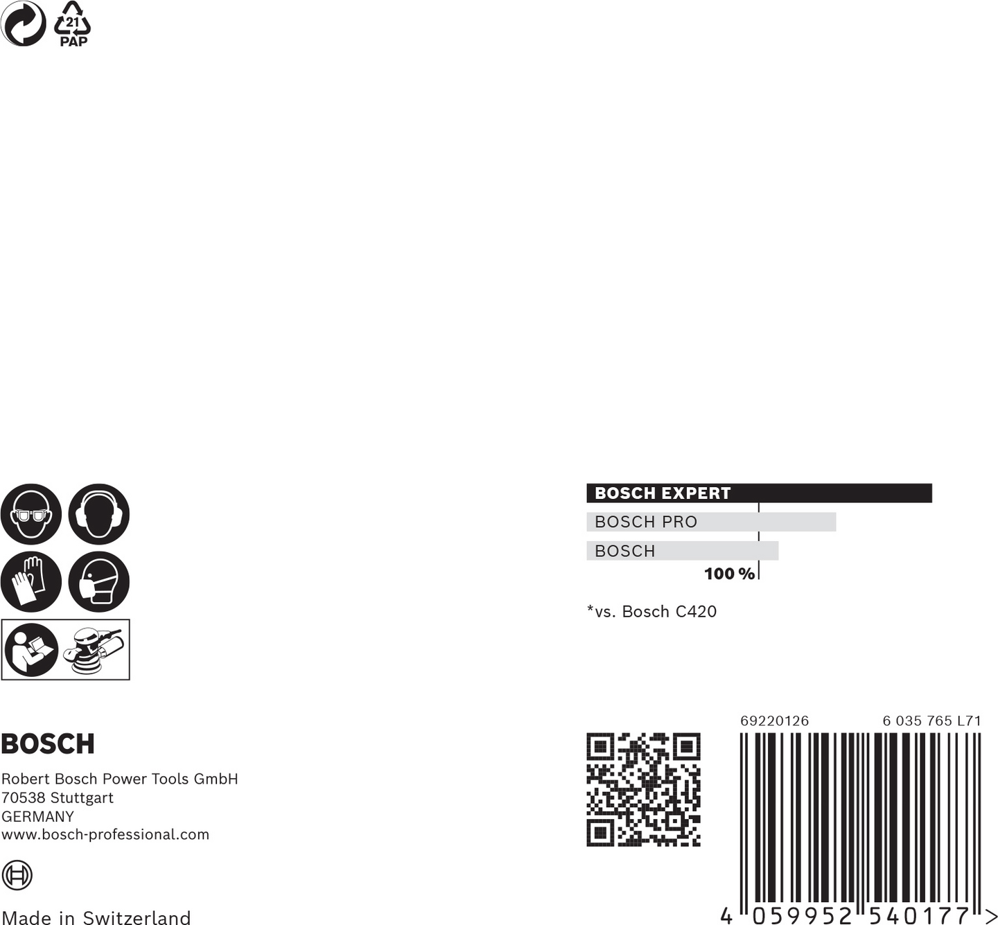 Hiomaverkko epäkeskohiomakoneille Bosch EXPERT M480, 125 mm, G 400, 5 kpl