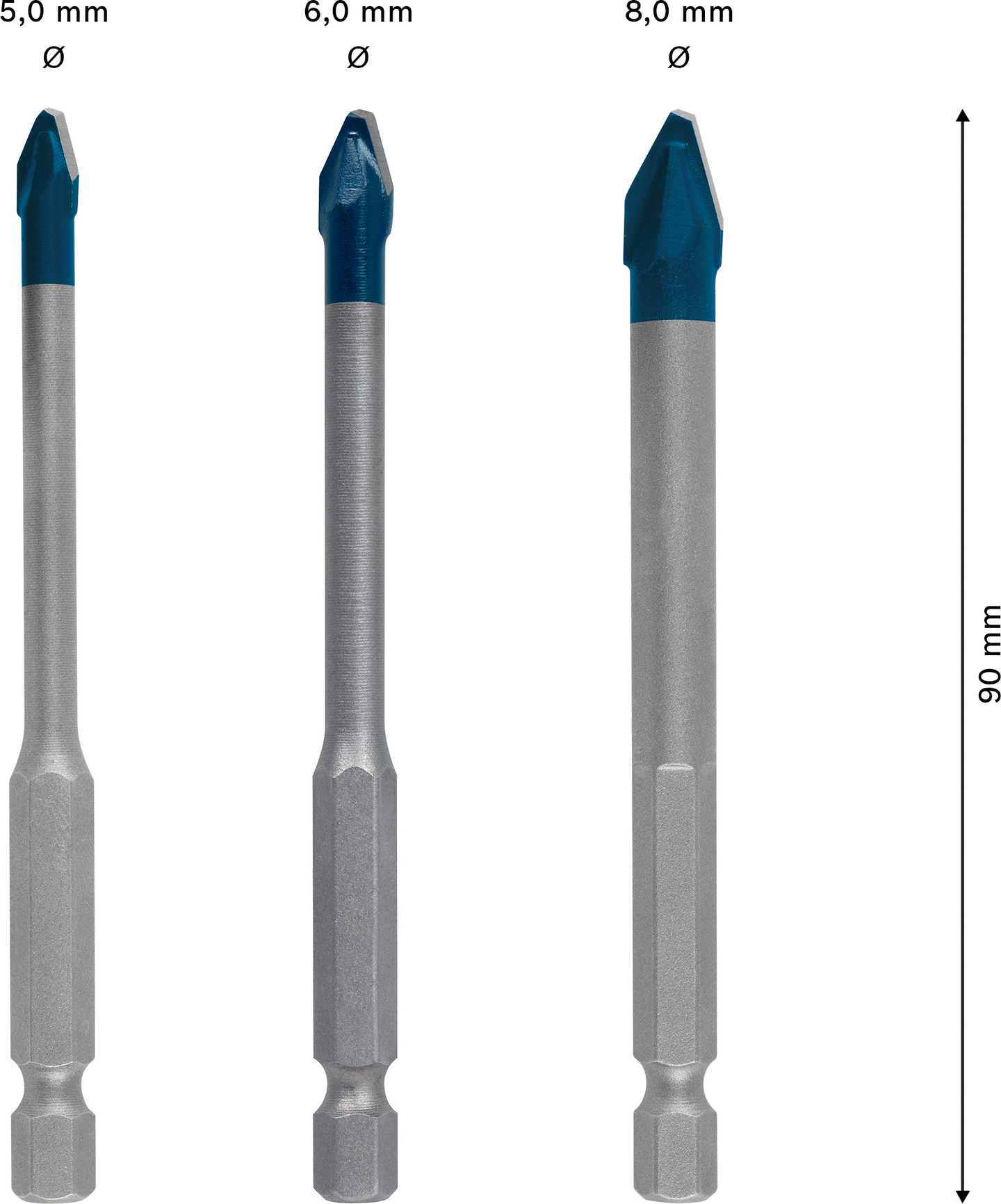 Poranteräsarja Bosch EXPERT HardCeramic HEX-9 5/6/8 mm, 3 kpl