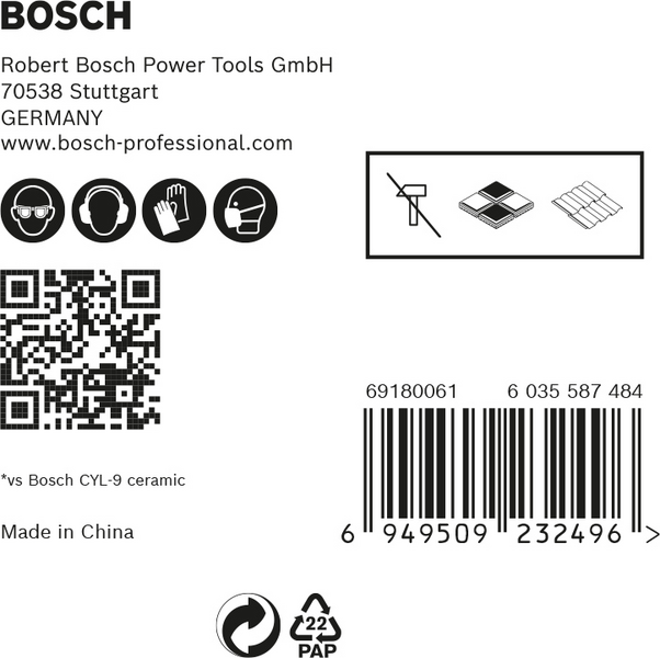 BORRSET BOSCH HEX HARDCERAMIC 4-10MM 5ST