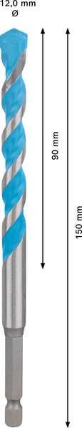 Poranterä Bosch EXPERT HEX-9 MultiConstruction 12 x 90 x 150 mm