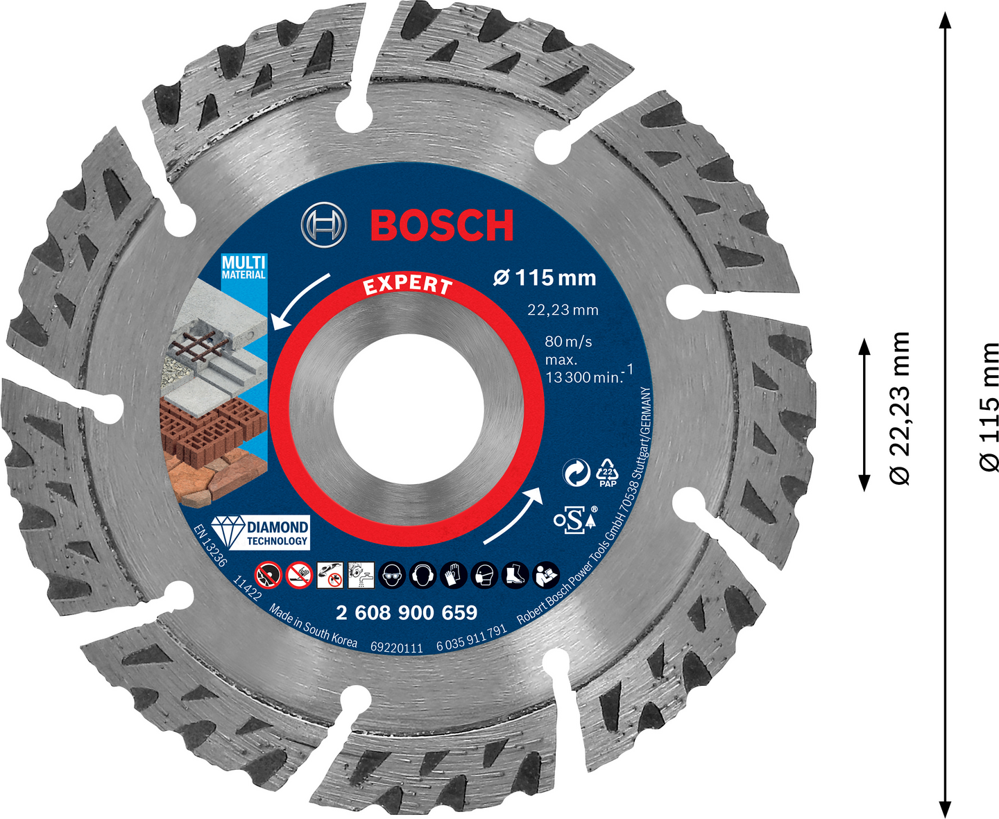 Timanttikatkaisulaikka Bosch EXPERT MultiMaterial 115 x 22,23 x 2,2 x 12 mm