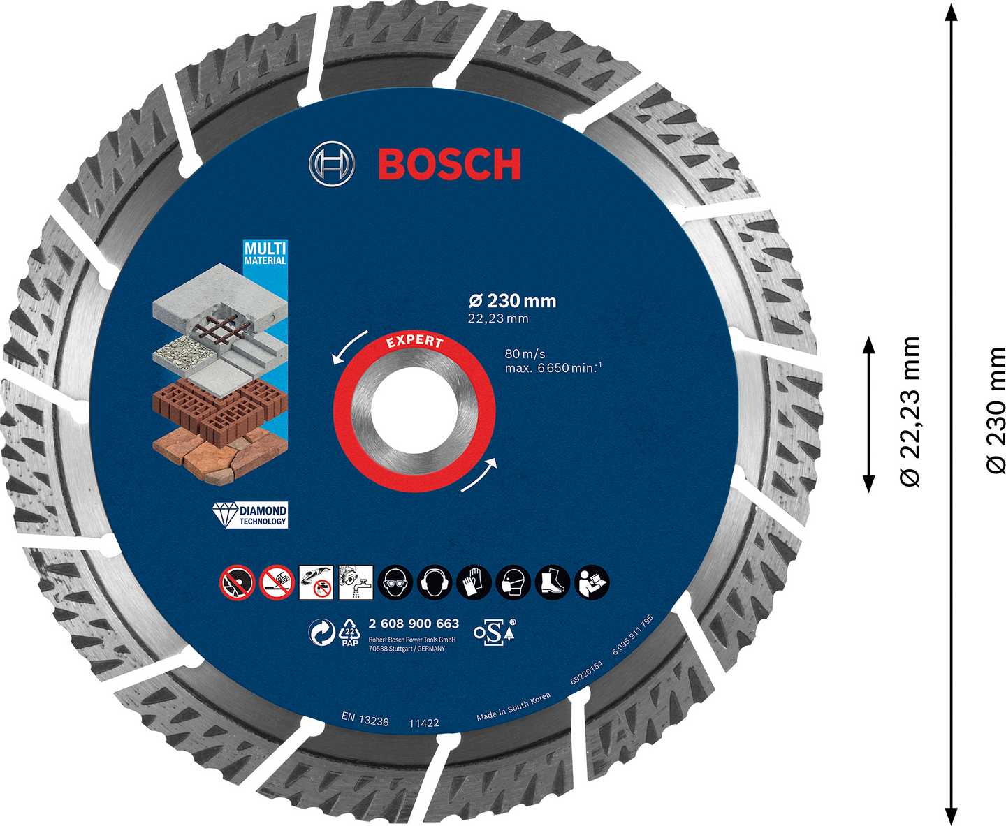 Timanttikatkaisulaikka Bosch EXPERT MultiMaterial 230 x 22,23 x 2,4 x 15 mm