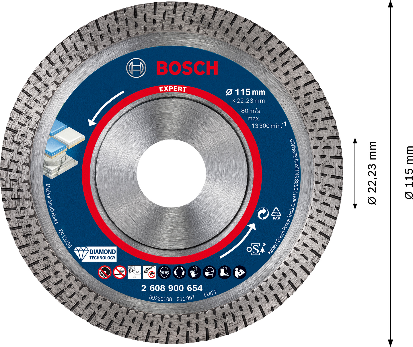 Timanttikatkaisulaikka Bosch EXPERT HardCeramic 115 x 22,23 x 1,4 x 10 mm