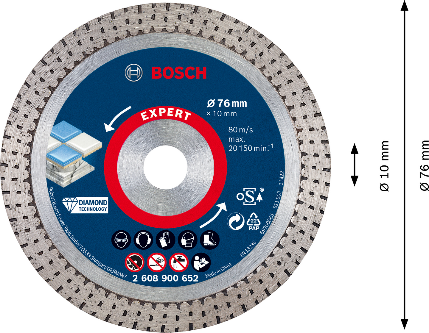 DIAMANTSKIVA BOSCH HARDCERAMIC 76MM