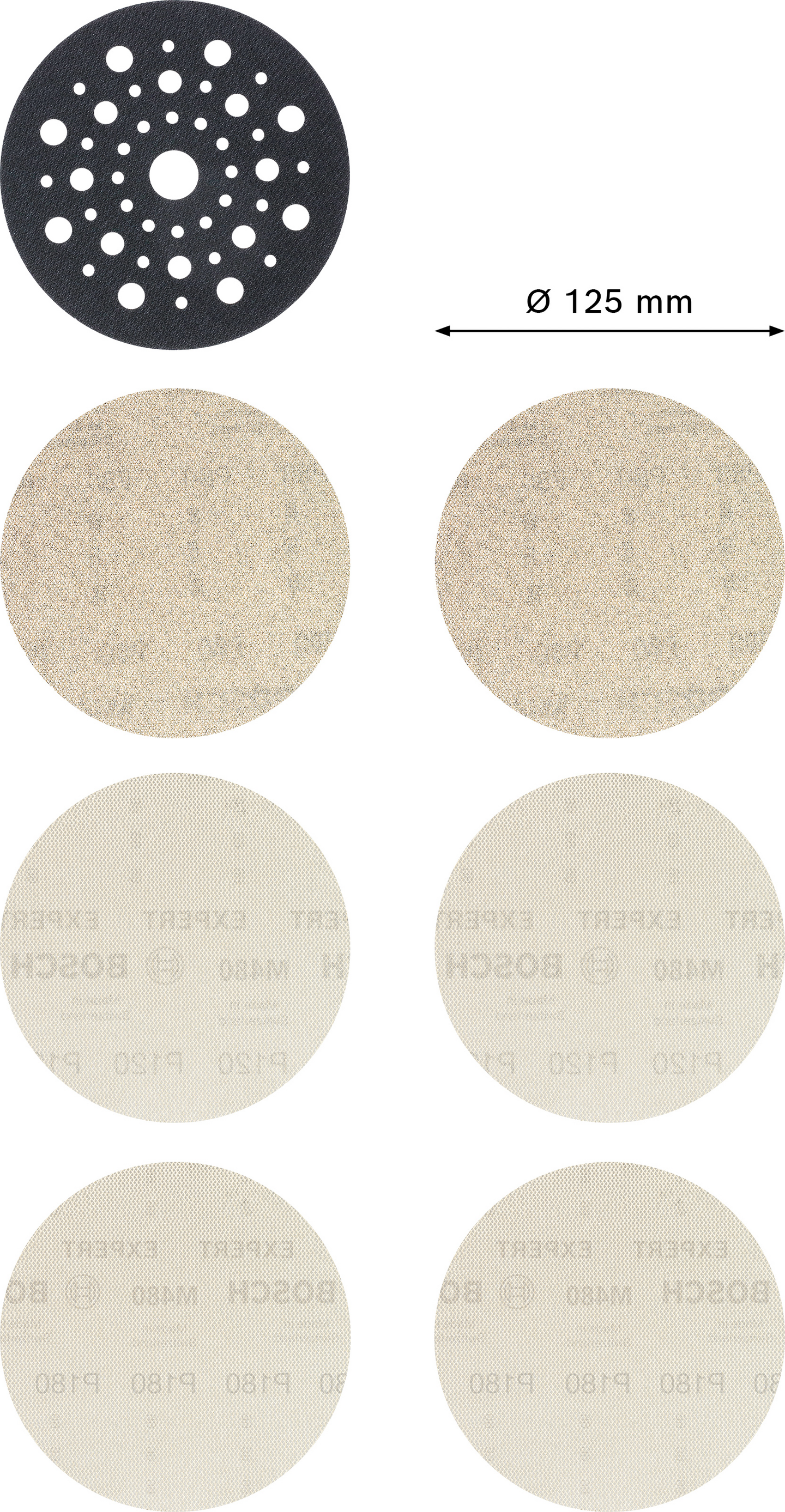 SLIPARKSET BOSCH EXC NET K80/120/180 125MM 7ST