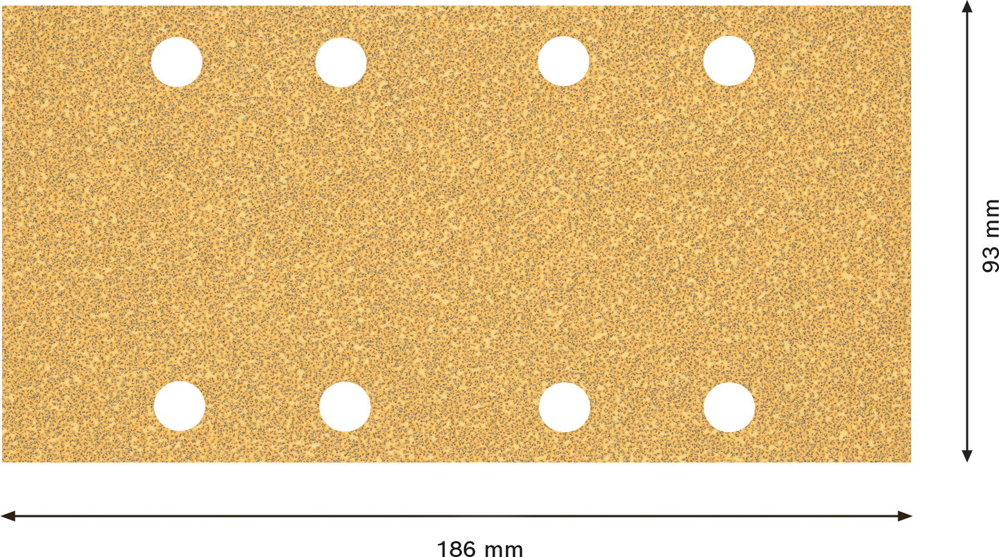 Hiomapaperi tasohiomakoneille Bosch 8-reikää EXPERT C470, 93x186mm, G40, 10kpl