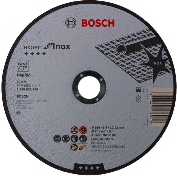 KAPSKIVA BOSCH EXP INOX 180X1,6MM LIGE