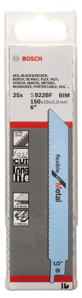 TIGERSÅGBLAD BOSCH S922BF FLEXIBLEMETALL 25ST