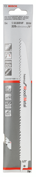 TIGERSÅGBLAD S1110VF 5ST HEAVY TRÄ/METALL BOSCH