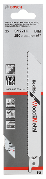 TIGERSÅGBLAD BOSCH S922 HF 2ST