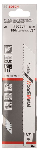 TIGERSÅGBLAD S922VF BIM 2ST TRÄ BOSCH