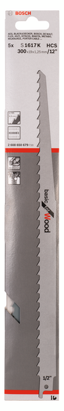 Puukkosahanterä Bosch S 1617 K 300mm puu Basic 5kpl