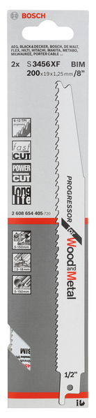 Puukkosahanterä Bosch S 3456 XF 200mm puu/metalli Progressor 2kpl