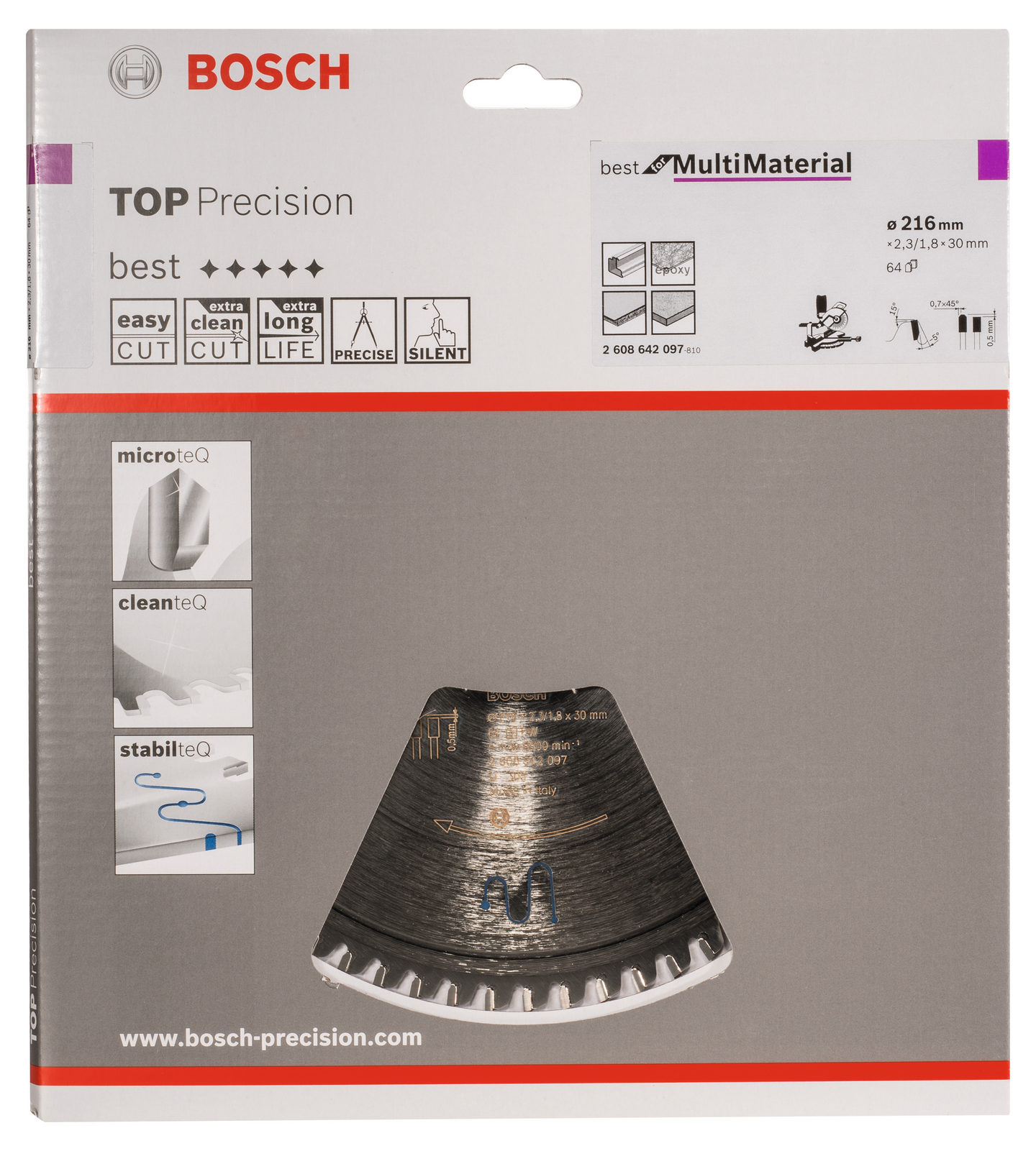 CIRKELSÅGKLINGA BOSCH BEST MULTI 216X30MM 64T