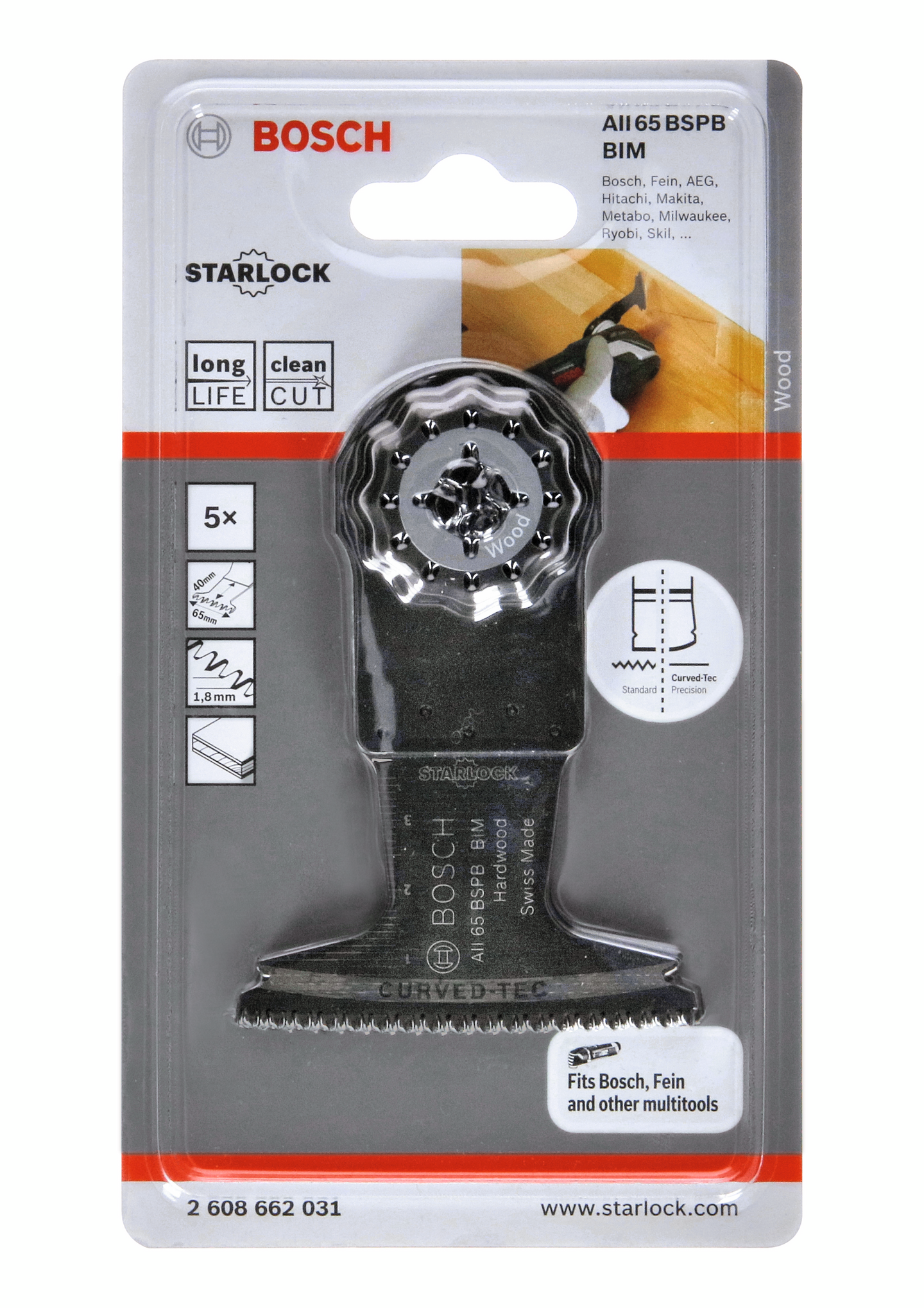 SÅGBLAD BOSCH AIZ65BSB BIM 65X40MM 5ST