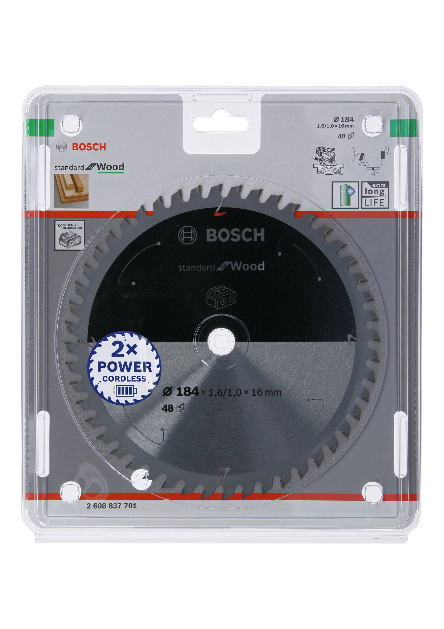 CIRKELSÅGKLINGA BOSCH ACCU ST TRÄ B 184X16MM 48T