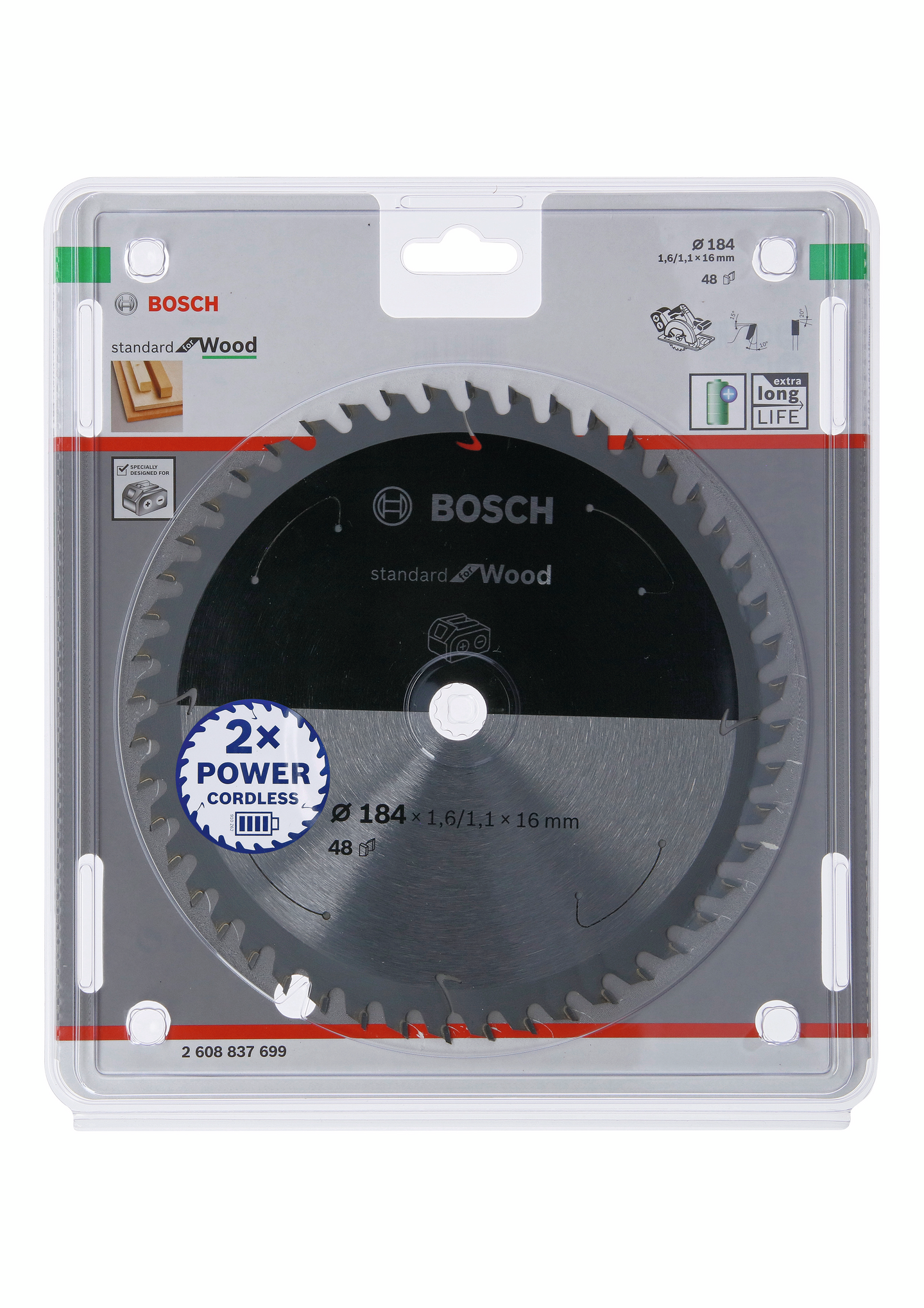 CIRKELSÅGKLINGA BOSCH ACCU ST TRÄ H, 184X16MM 48T
