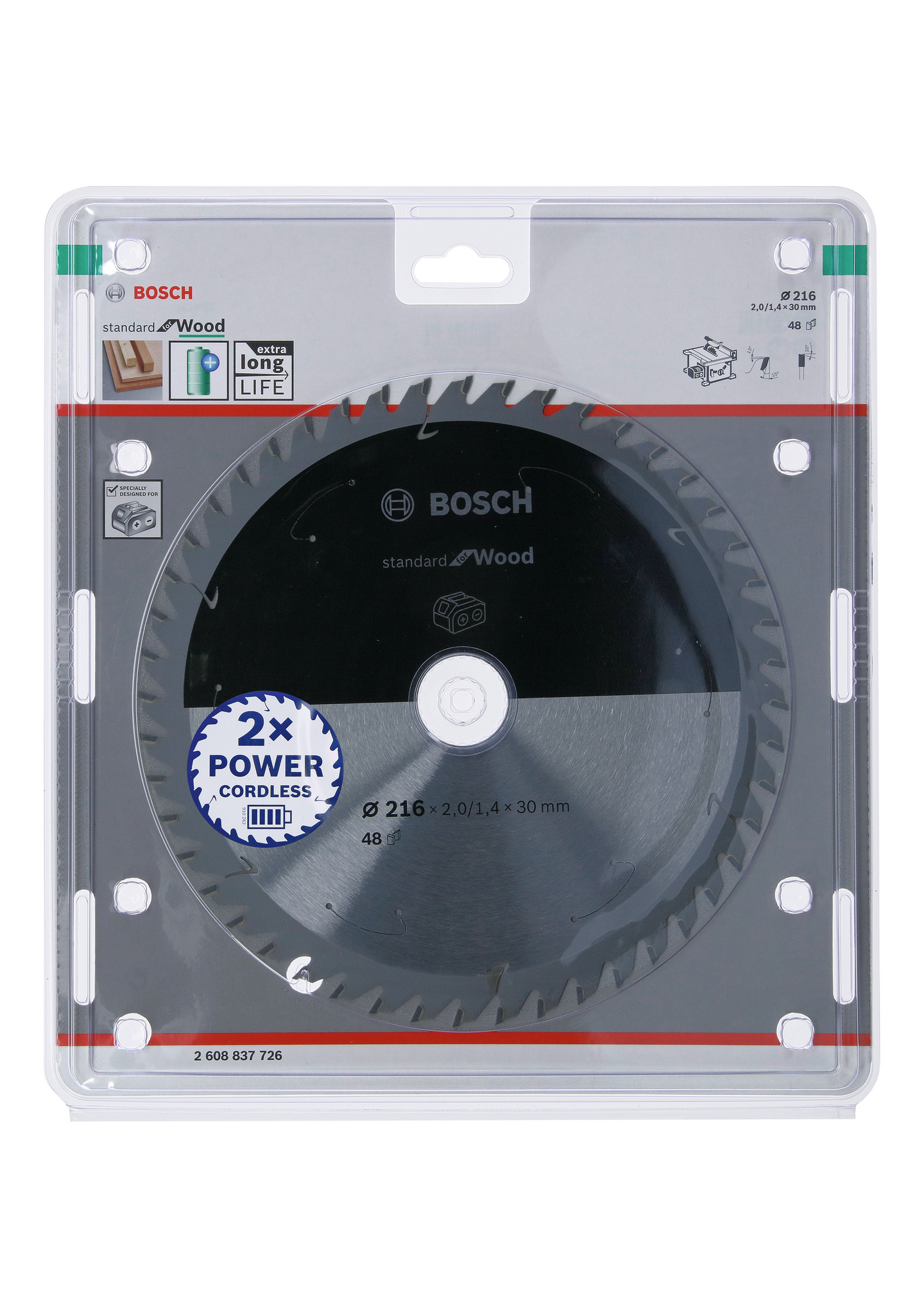 CIRKELSÅGKLINGA BOSCH ACCU STD TRÄ, 216X30X48T